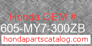 Honda 83605-MY7-300ZB genuine part number image