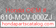 Honda 83610-MCV-000ZJ genuine part number image