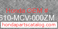 Honda 83610-MCV-000ZM genuine part number image