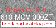 Honda 83610-MCV-000ZT genuine part number image