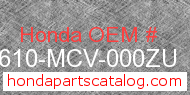 Honda 83610-MCV-000ZU genuine part number image