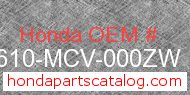 Honda 83610-MCV-000ZW genuine part number image
