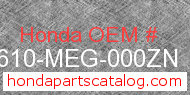 Honda 83610-MEG-000ZN genuine part number image