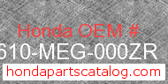 Honda 83610-MEG-000ZR genuine part number image
