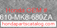 Honda 83610-MK8-680ZA genuine part number image