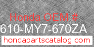 Honda 83610-MY7-670ZA genuine part number image