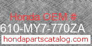Honda 83610-MY7-770ZA genuine part number image
