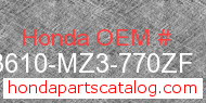 Honda 83610-MZ3-770ZF genuine part number image