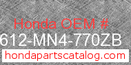 Honda 83612-MN4-770ZB genuine part number image