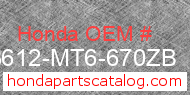Honda 83612-MT6-670ZB genuine part number image