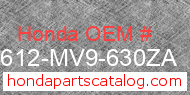 Honda 83612-MV9-630ZA genuine part number image