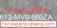 Honda 83612-MV9-660ZA genuine part number image