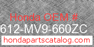 Honda 83612-MV9-660ZC genuine part number image