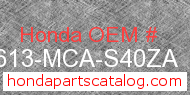 Honda 83613-MCA-S40ZA genuine part number image