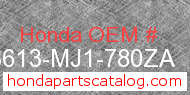 Honda 83613-MJ1-780ZA genuine part number image