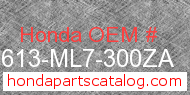 Honda 83613-ML7-300ZA genuine part number image
