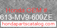 Honda 83613-MV9-600ZE genuine part number image