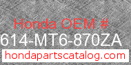 Honda 83614-MT6-870ZA genuine part number image