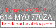 Honda 83614-MY0-770ZA genuine part number image