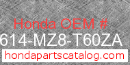 Honda 83614-MZ8-T60ZA genuine part number image