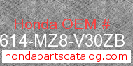 Honda 83614-MZ8-V30ZB genuine part number image