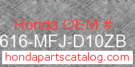 Honda 83616-MFJ-D10ZB genuine part number image