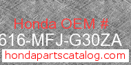 Honda 83616-MFJ-G30ZA genuine part number image