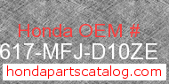Honda 83617-MFJ-D10ZE genuine part number image