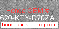 Honda 83620-KTY-D70ZA genuine part number image