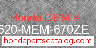 Honda 83620-MEM-670ZE genuine part number image