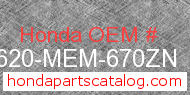 Honda 83620-MEM-670ZN genuine part number image
