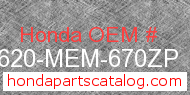 Honda 83620-MEM-670ZP genuine part number image