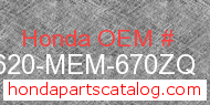 Honda 83620-MEM-670ZQ genuine part number image