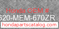Honda 83620-MEM-670ZR genuine part number image