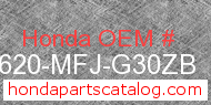Honda 83620-MFJ-G30ZB genuine part number image