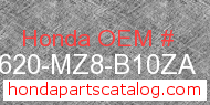 Honda 83620-MZ8-B10ZA genuine part number image