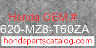 Honda 83620-MZ8-T60ZA genuine part number image