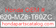 Honda 83620-MZ8-T60ZC genuine part number image