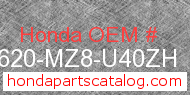 Honda 83620-MZ8-U40ZH genuine part number image