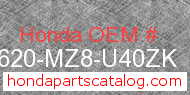 Honda 83620-MZ8-U40ZK genuine part number image