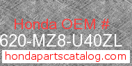 Honda 83620-MZ8-U40ZL genuine part number image