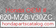 Honda 83620-MZ8-V30ZC genuine part number image