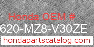 Honda 83620-MZ8-V30ZE genuine part number image