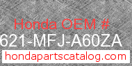 Honda 83621-MFJ-A60ZA genuine part number image