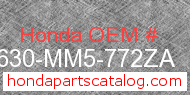 Honda 83630-MM5-772ZA genuine part number image