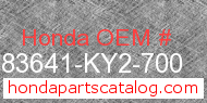 Honda 83641-KY2-700 genuine part number image