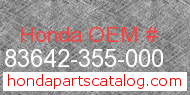 Honda 83642-355-000 genuine part number image