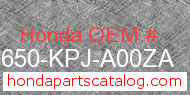 Honda 83650-KPJ-A00ZA genuine part number image