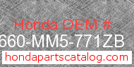 Honda 83660-MM5-771ZB genuine part number image