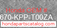 Honda 83670-KPP-T00ZA genuine part number image